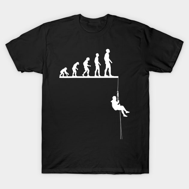 Funny Abseiling Evolution Gift For Abseiling Players T-Shirt by Barking Boutique